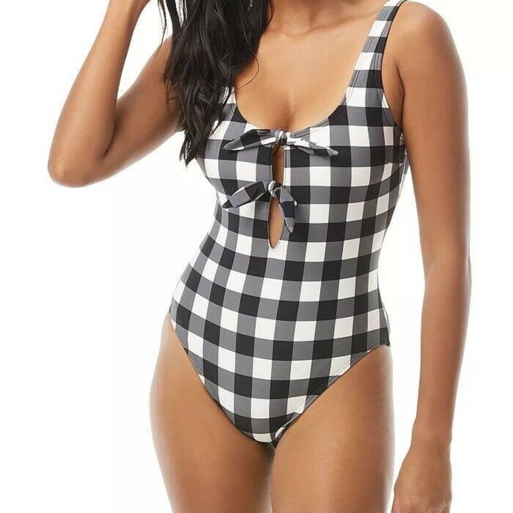 kate spade Black and White Gingham One-Piece Swimsuit